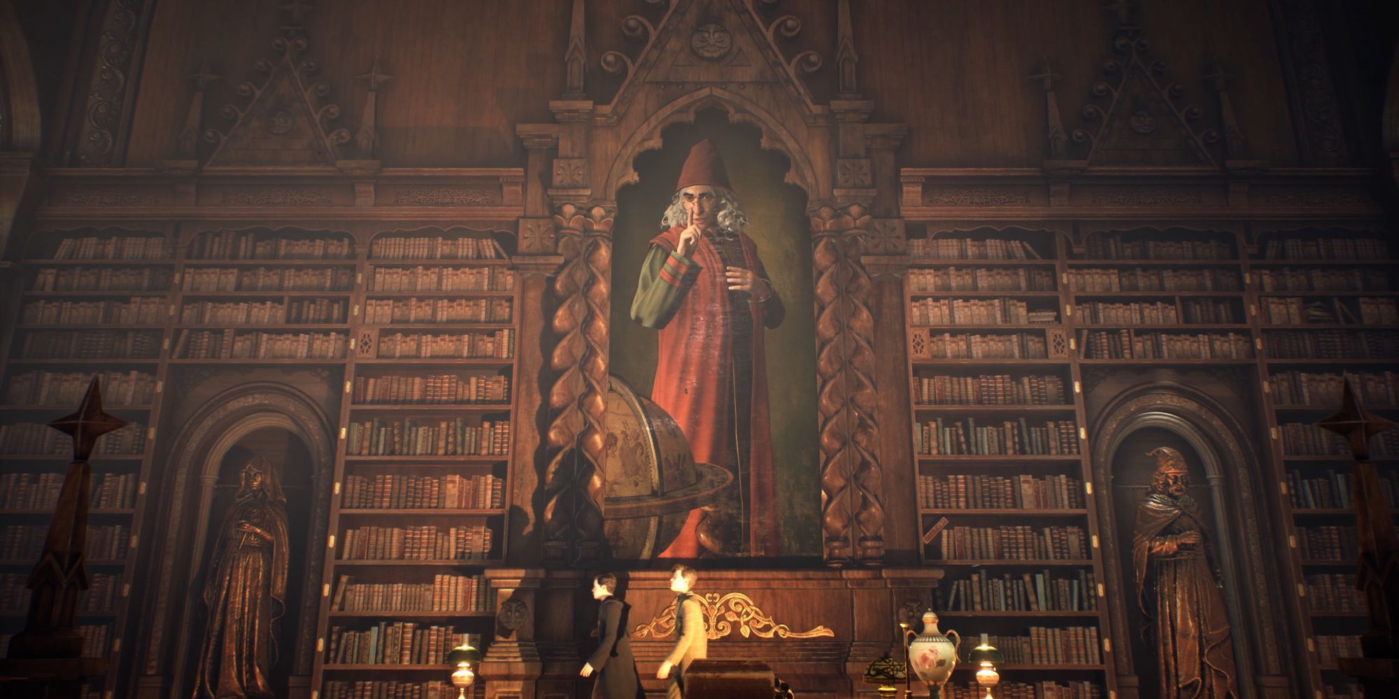 The library with a painting in Hogwarts Legacy 