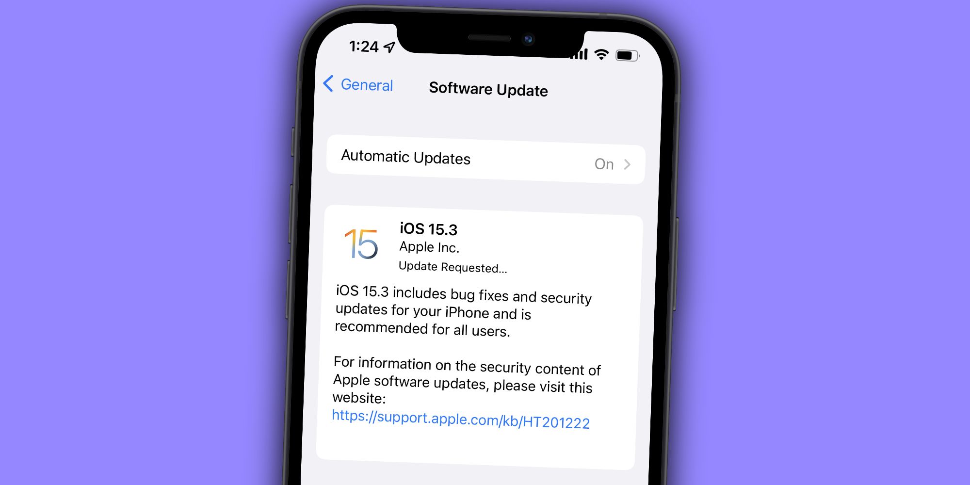 iOS 15.3 update for the iPhone