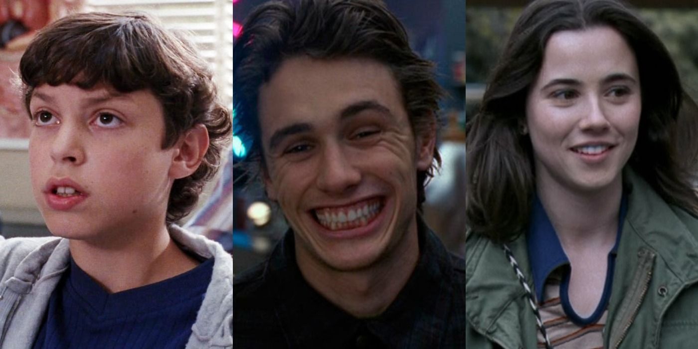 Collage of James Franco and the characters from Freaks and Geeks.
