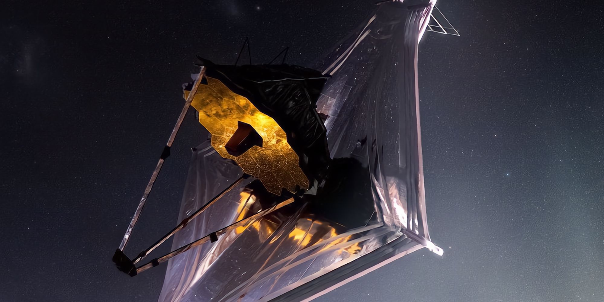 Artist render of the James Webb telescope deployed in space