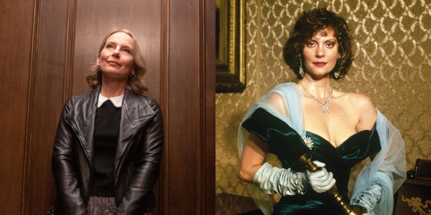 Split image of Jan in Only Murders and Miss Scarlet in Clue
