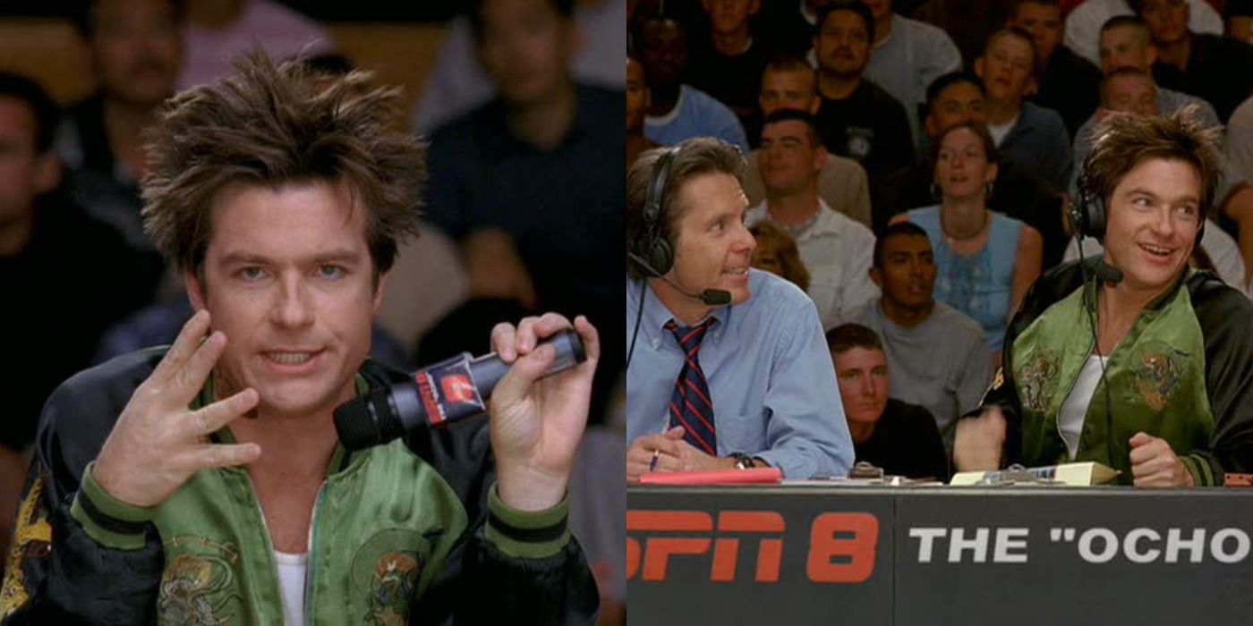Jason Bateman as sports commentator in Dodgeball