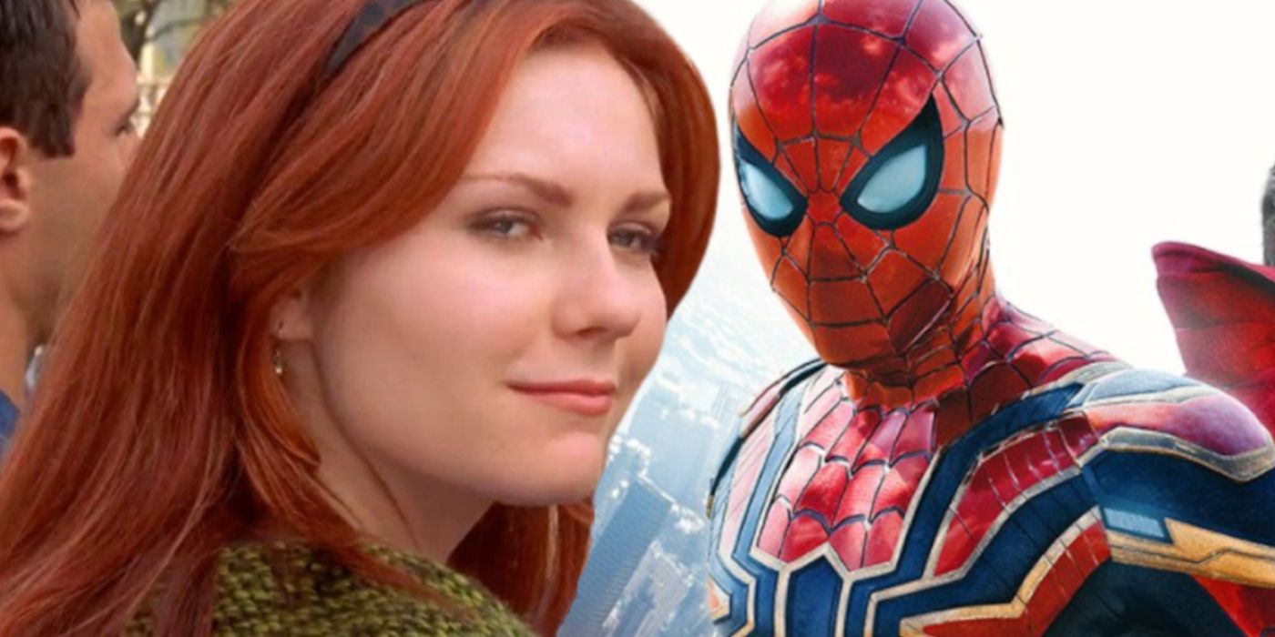 kirsten dunst as mary jane watson with tom holland's spider man