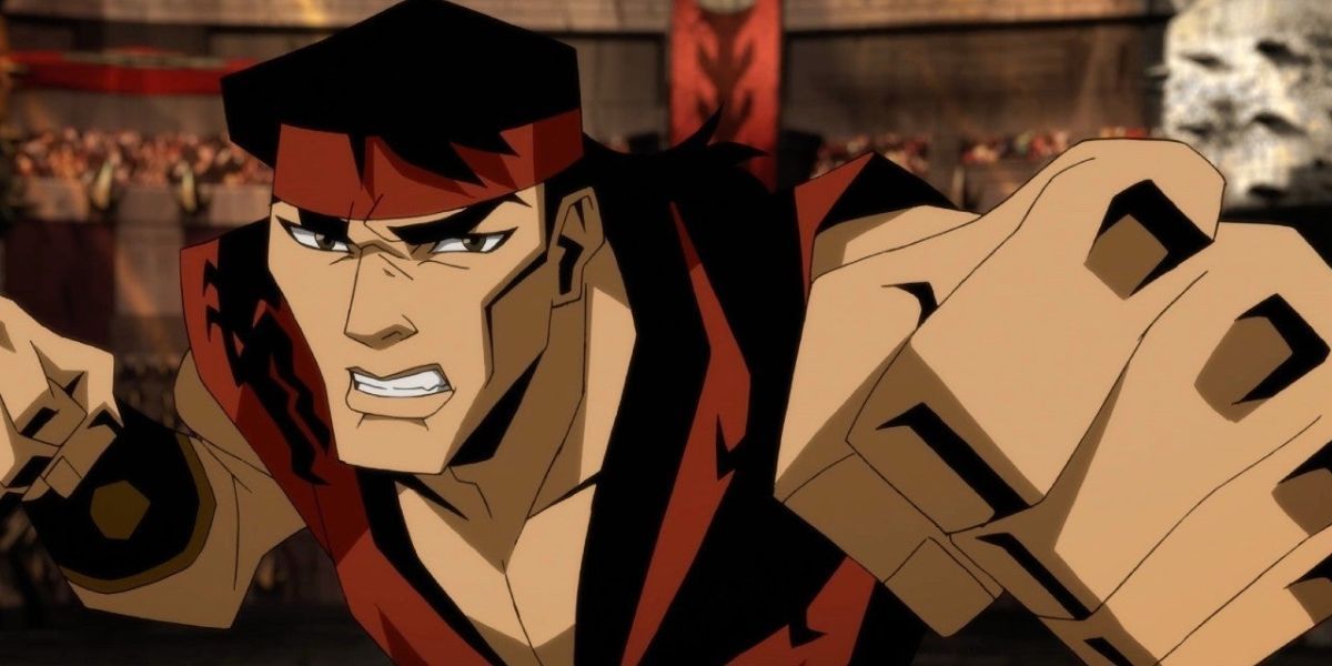 Liu Kang with his fists aimed forward in Mortal Kombat Legends: Battle of the Realms