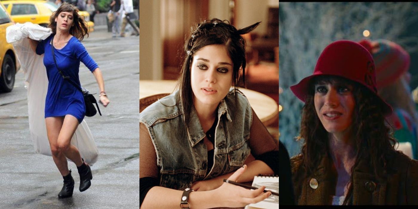 Split image of Lizzy Caplan in Bachelorette, Mean Girls, and Hot tub Time Machine.