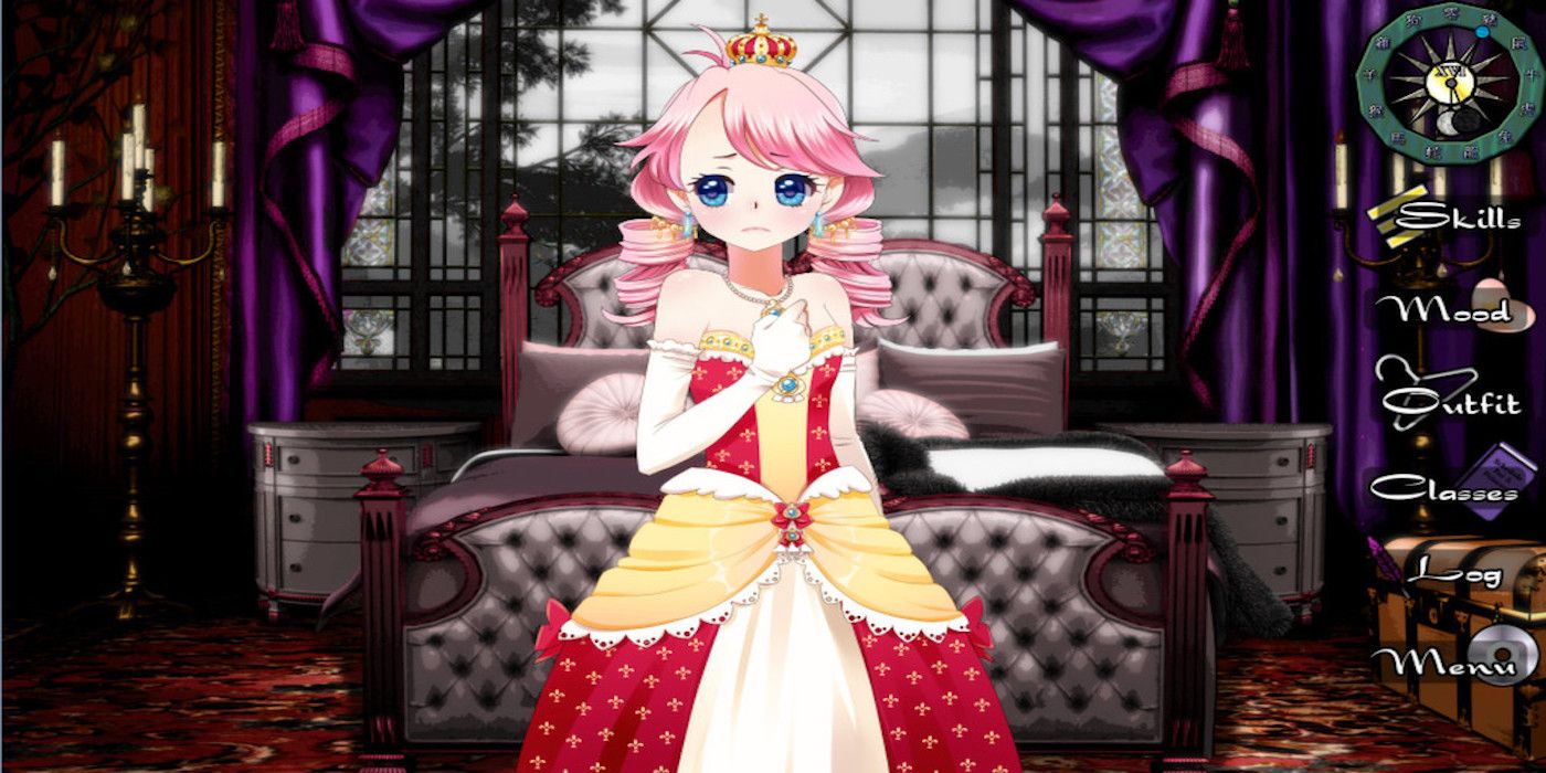 A screenshot from the game Long Live The Queen showing Elodie, who must learn to be the future queen or die trying.