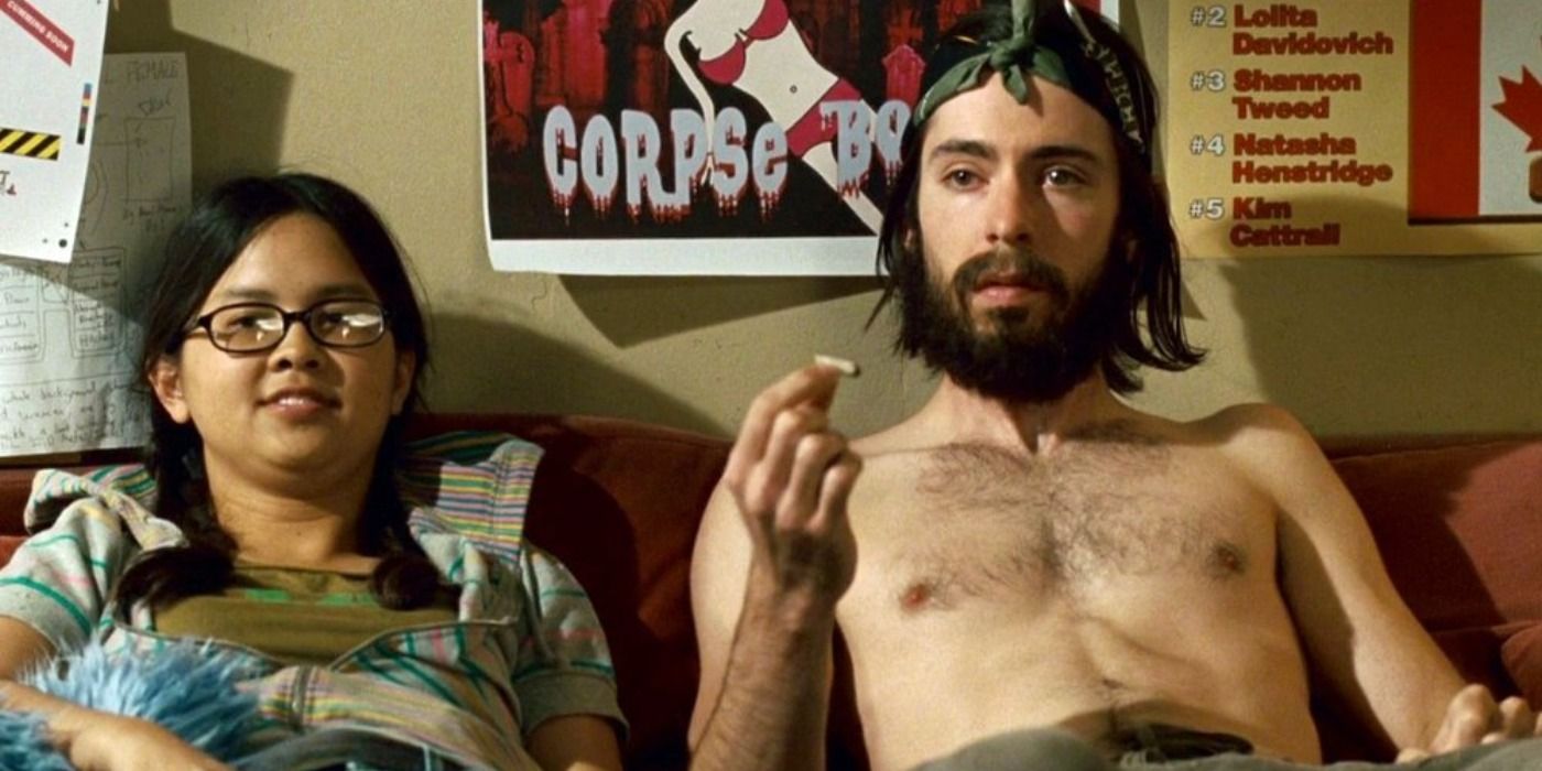 Martin Starr and his girlfriend smoking in Knocked Up.