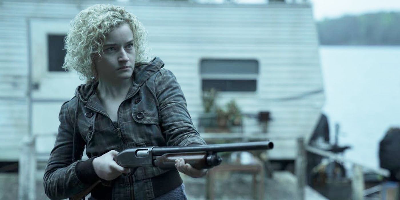Ruth holding a gun looking angry on Ozark.