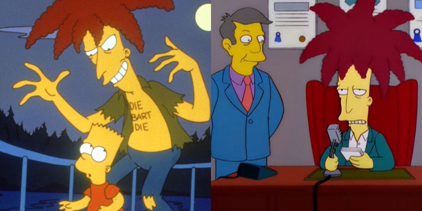Split image of Sideshow Bob, Bart and Principal Skinner - The Simpsons