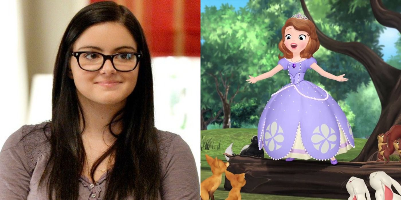 Split image of Alex and Sofia the First - Modern Family and Disney characters
