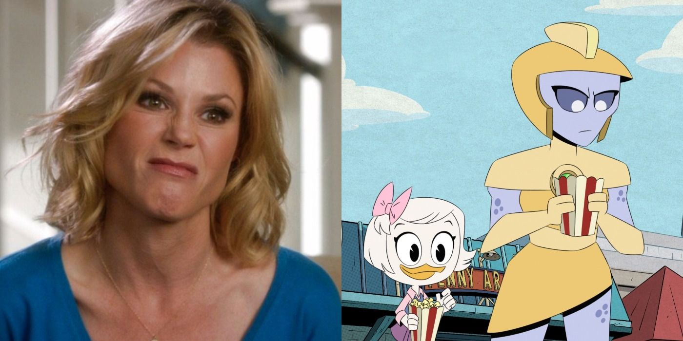 Split image of Claire and Webby and Penumbra from DuckTales- Modern Family and Disney characters