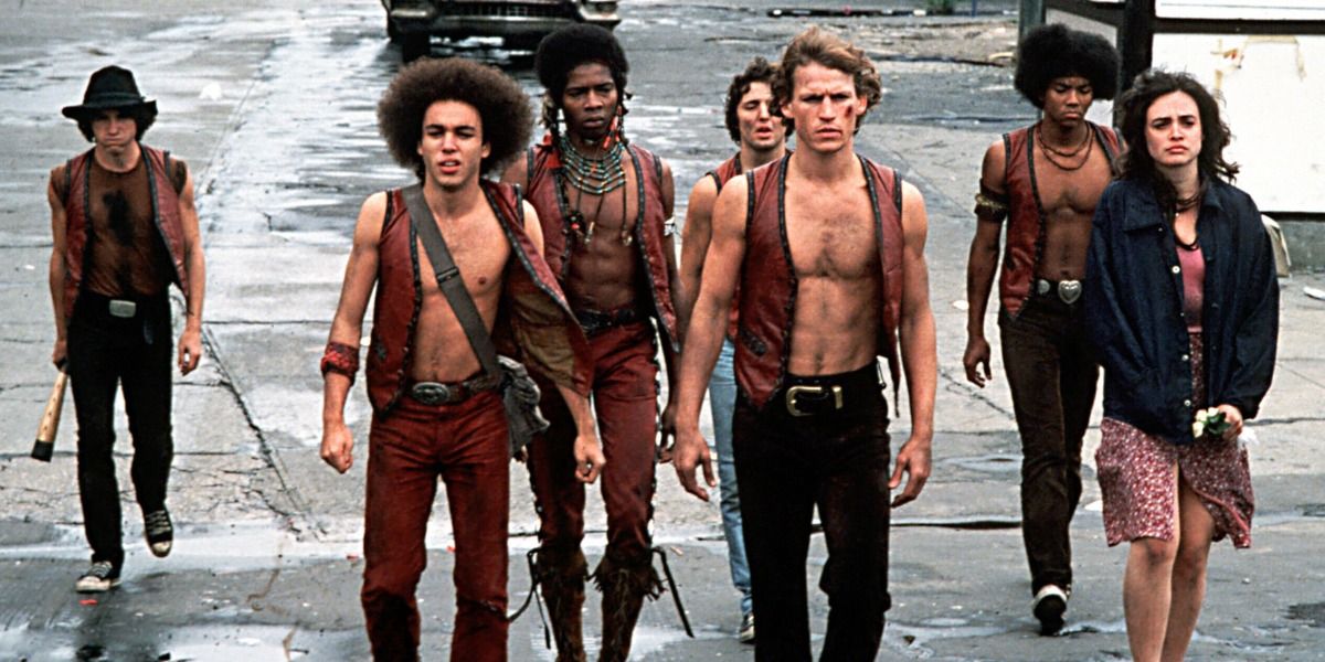 The Warriors gang members walking in Coney island in The Warriors.
