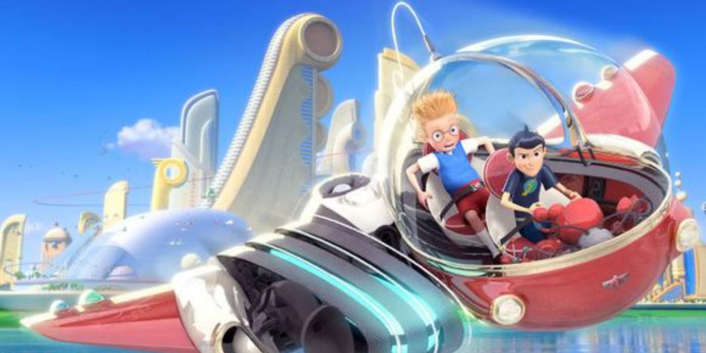 Wilbur pilots the time machine with Daniel in tow in Meet the Robinsons.