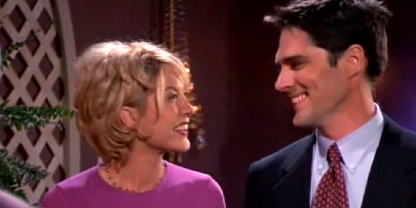 Dharma and Greg smiling at each other in Dharma and Greg