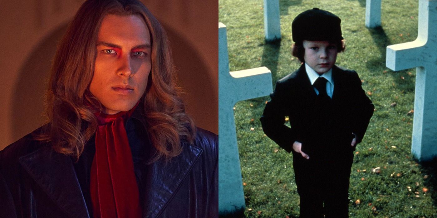 Split image of Michael Langdon in American Horror Story and Damien Thorn in The Omen