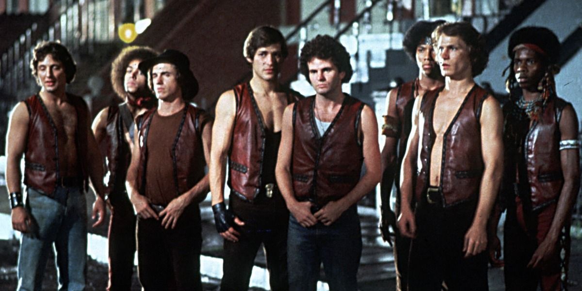 The Warriors gang members at night in The Warriors.