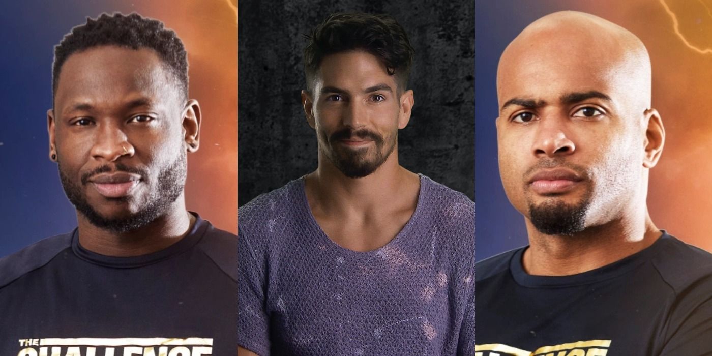 Split image of Nehemiah Clark, Jordan Wiseley, and Darrell Taylor from The Challenge