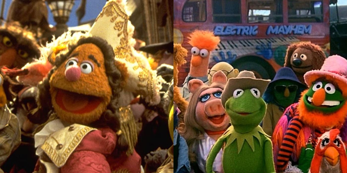 Split image of Muppet Treasure Island and The Muppet Movie