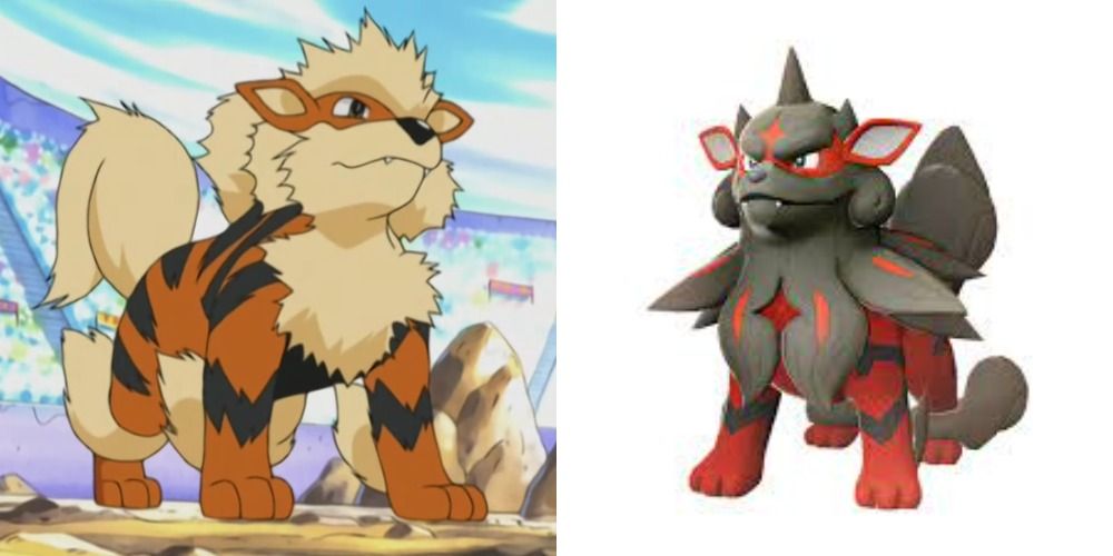 An Arcanine in the Pokemon anime and Legends: Arceus