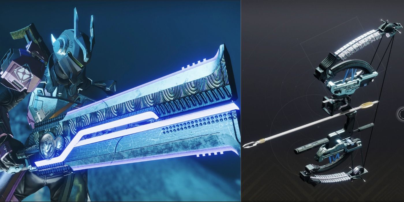 Split image of weapons in Destiny 2