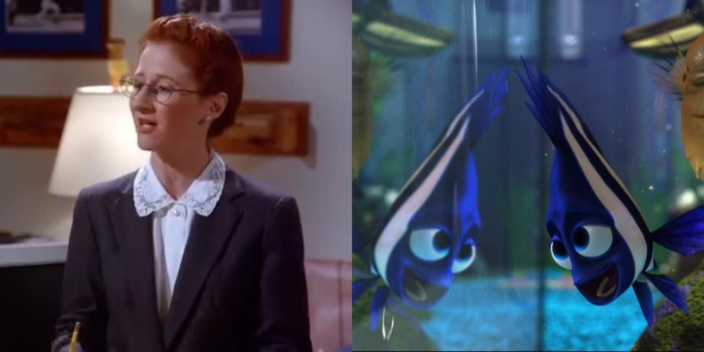 Split image of Ada and Deb from Finding Nemo - Seinfeld and Disney