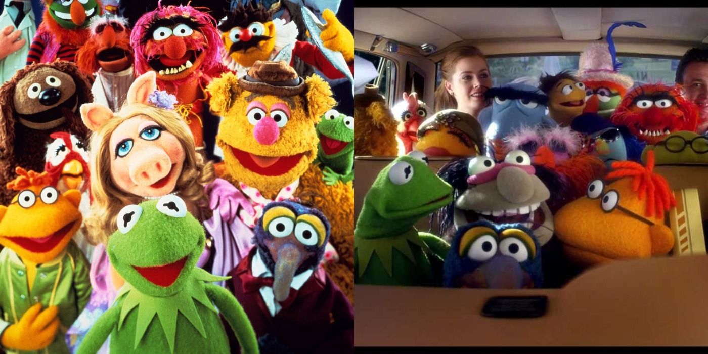 Split image of the Muppets cast