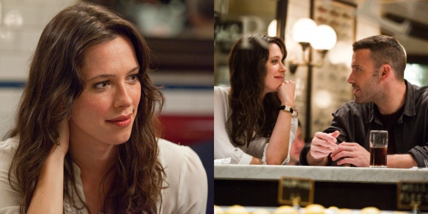 Split image of Rebecca Hall smiling in The Town.