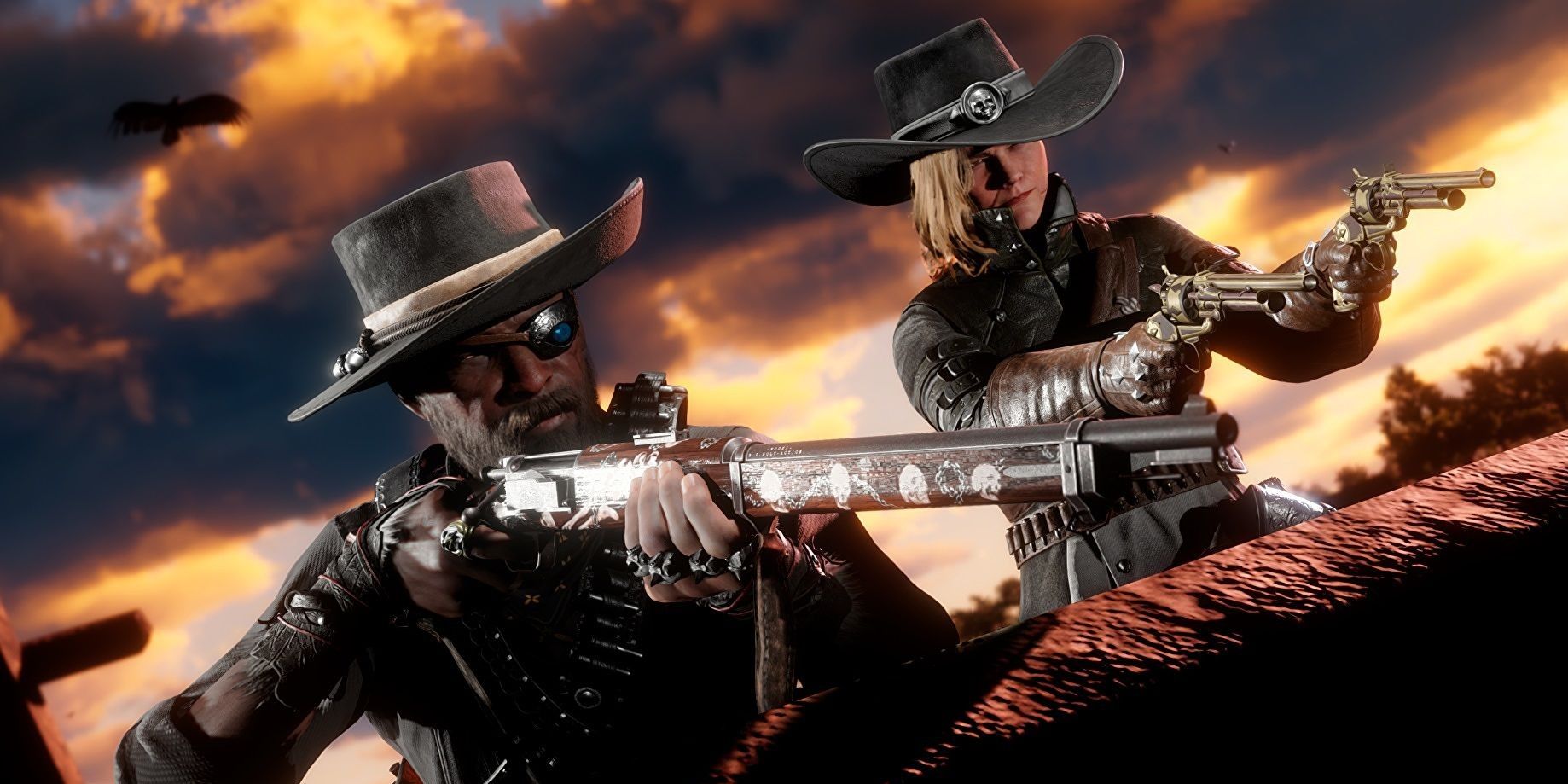 red-dead-online-two-bounty-hunters-aiming-guns