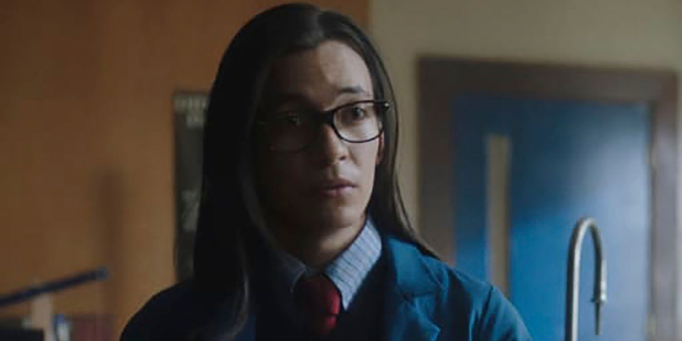 DIlton Doiley in the Rivervale arc on Riverdale, wearing glasses with long hair.