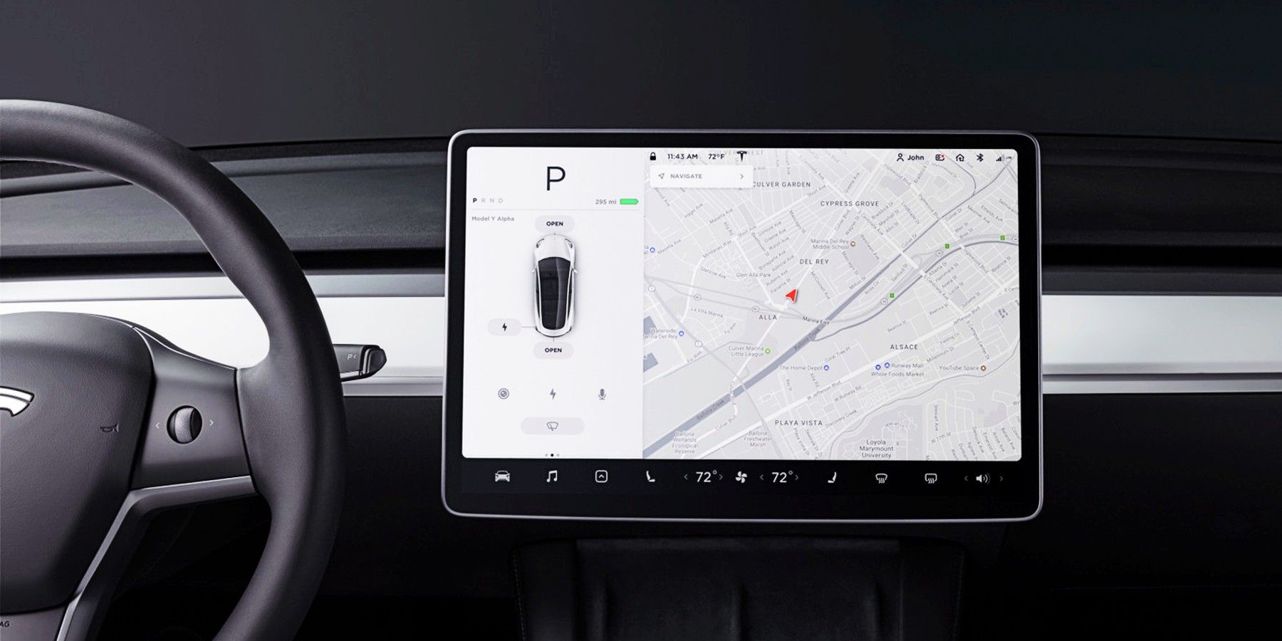 Tesla Self-Driving Screen