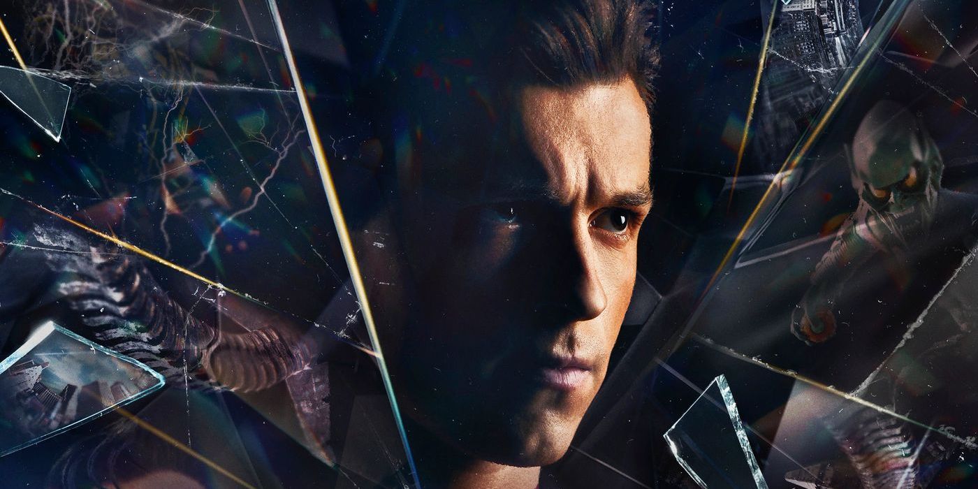 Peter Parker (Tom Holland) in a fractured mirror in Spider-Man No Way Home poster