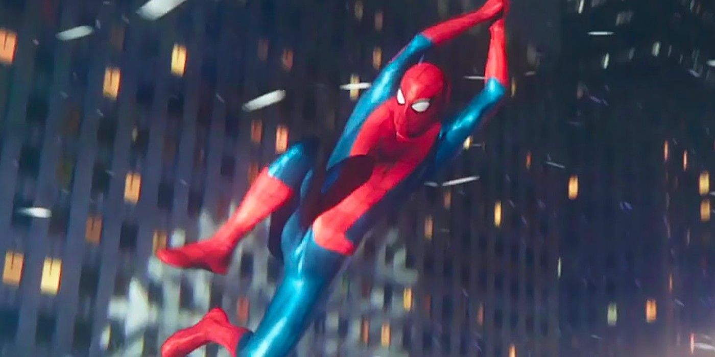 Spider-Man swings through New York in his new suit