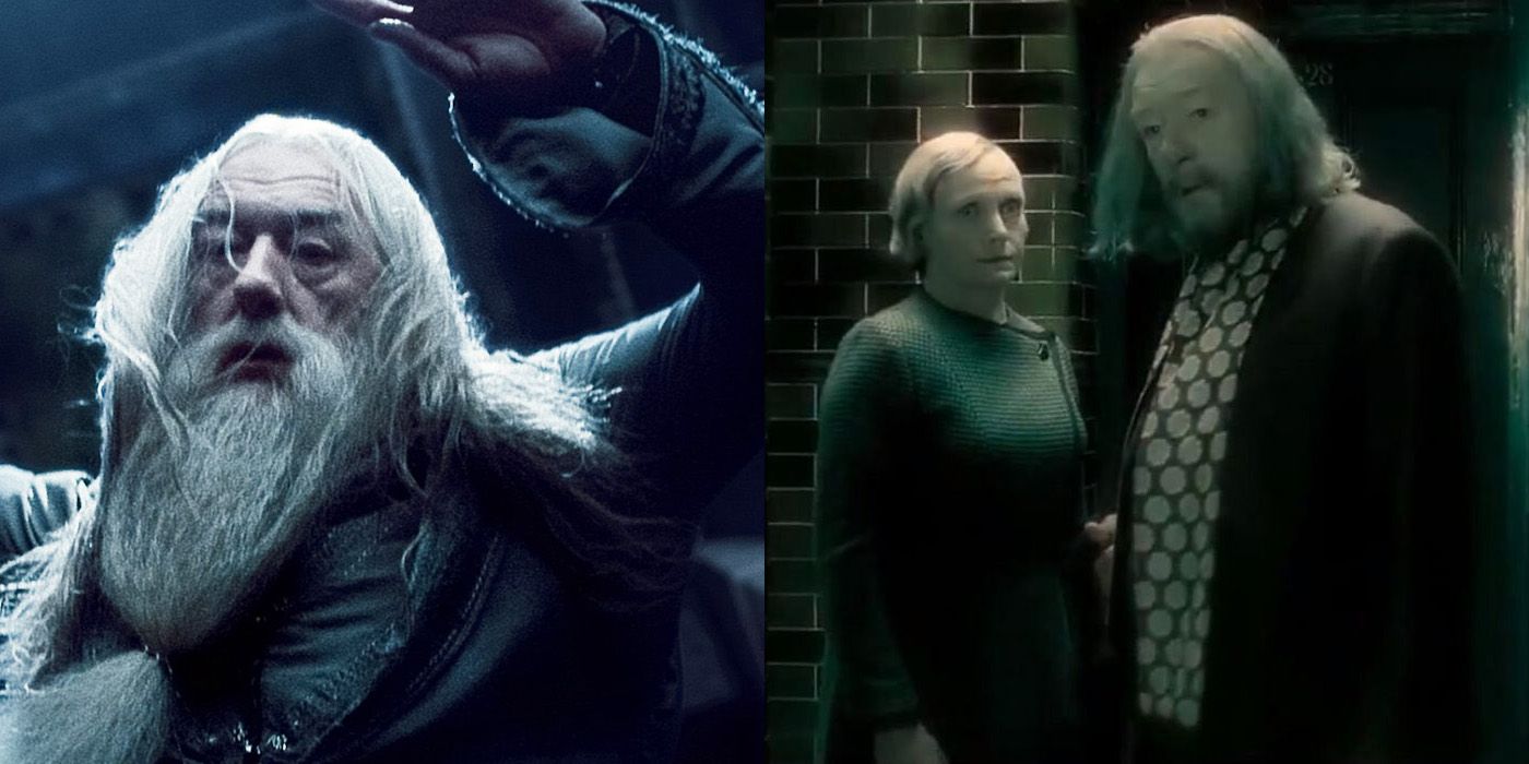 split image of Dumbledore in the Half-Blood Prince