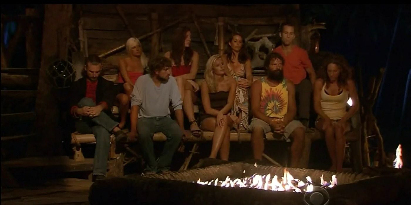 The jury for Survivor: Heroes Vs Villains before addressing the final three