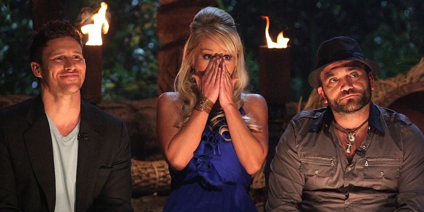 Natalie White reacts to be crowned the winner of Survivor: Samoa