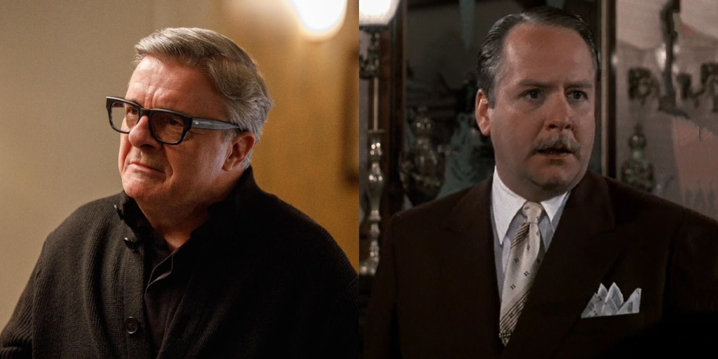 Split image of Teddy Dimas in Only Murders and Colonel Mustard in Clue