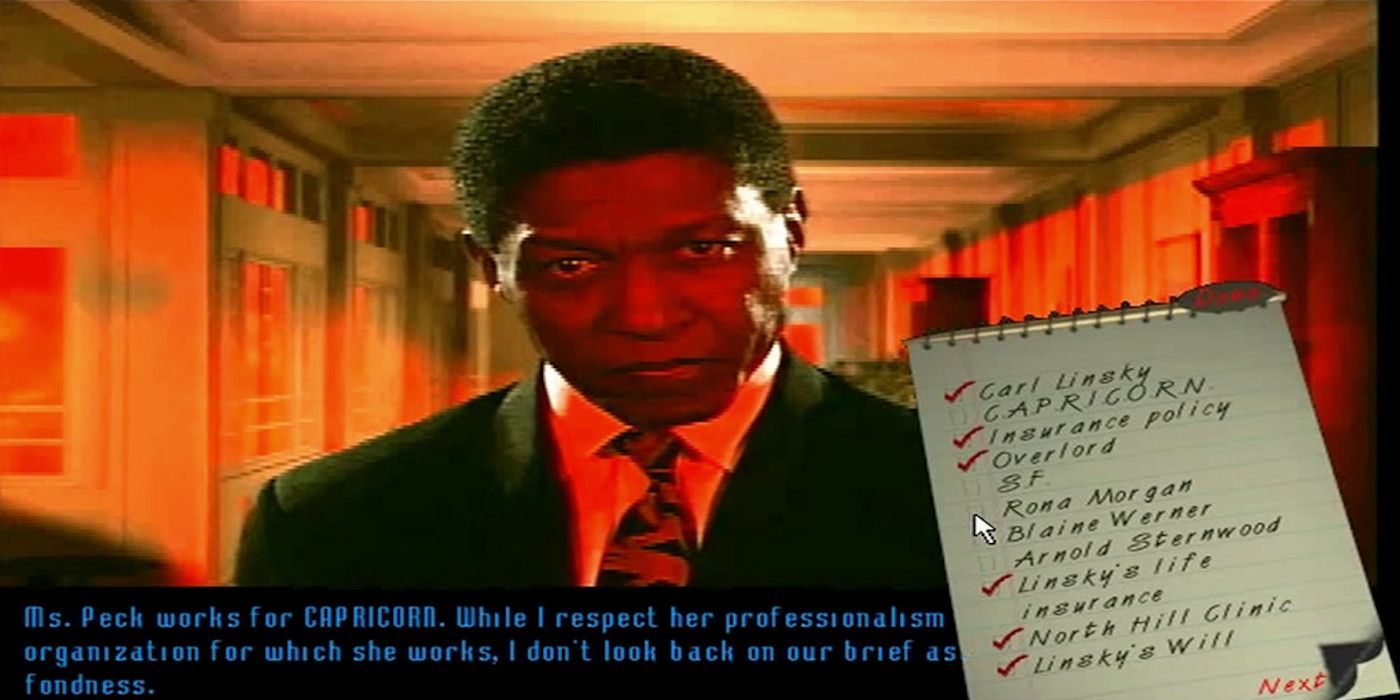 A screenshot from the 1998 game Tex Murphy: Overseer