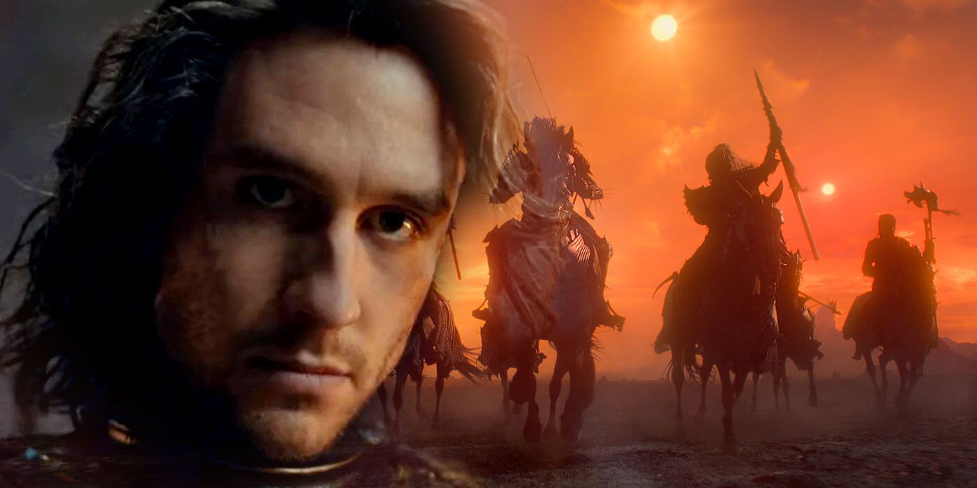 Composite of Emhyr and the Wild Hunt from Netflix's The Witcher series