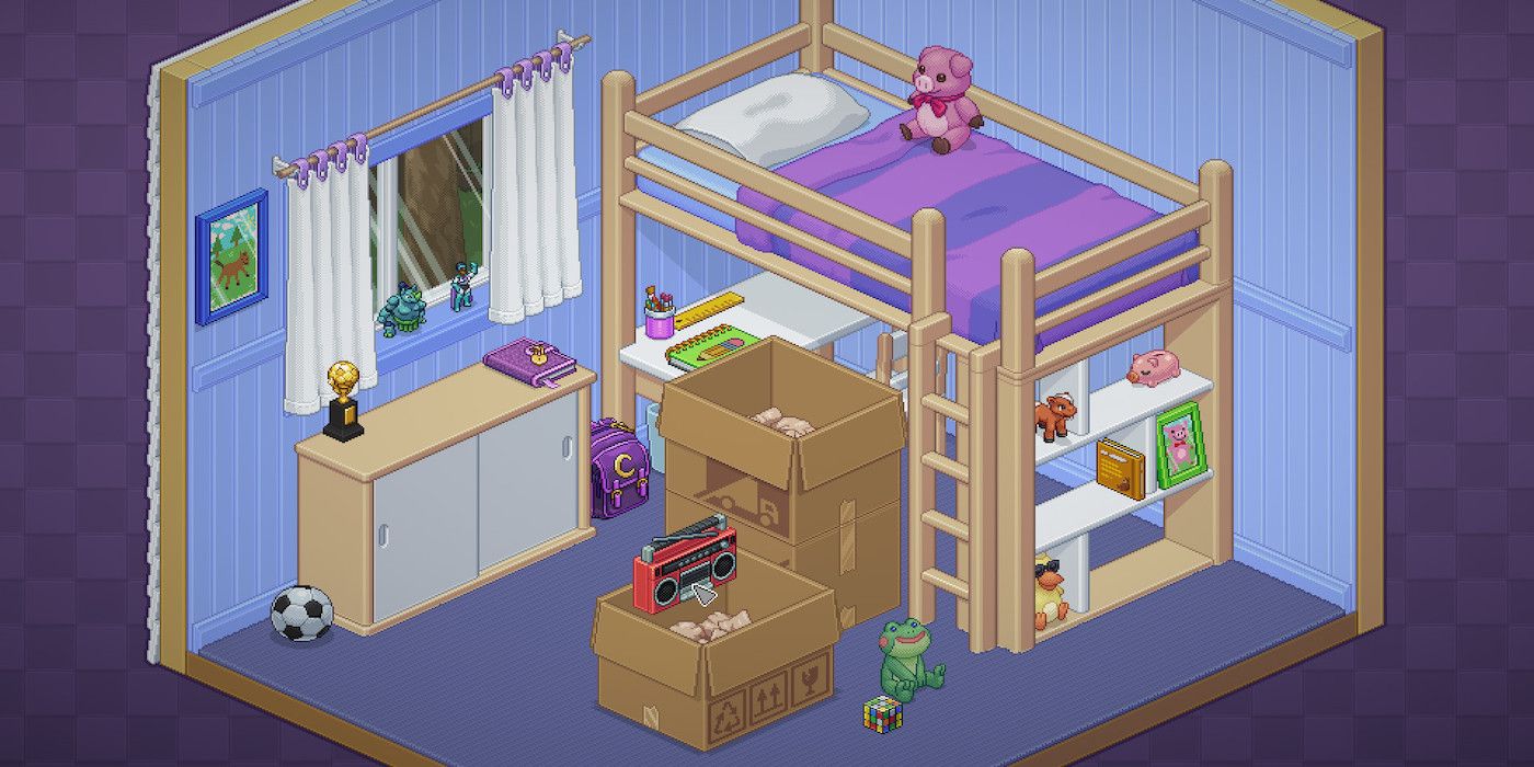 A screenshot from the puzzle game Unpacking.
