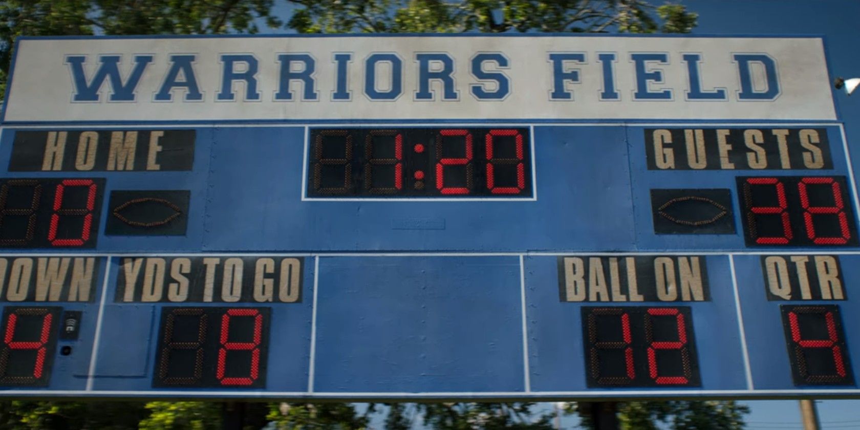 First scoreboard in Home Team showing the Warriors losing 0 to 38.