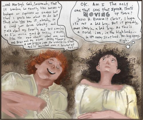 fan art of Claire Fraser's inner thoughts on the wedding night on Outlander