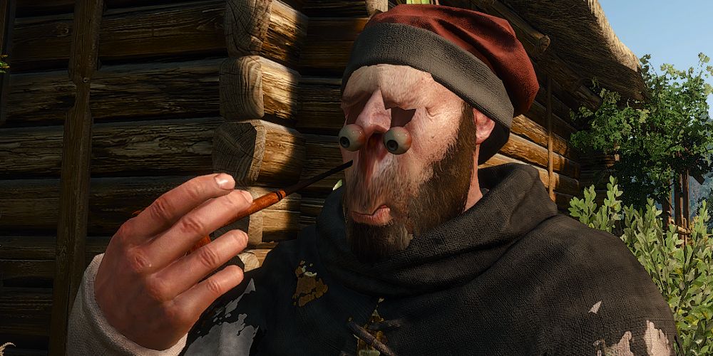 A squire's face melts in Witcher 3