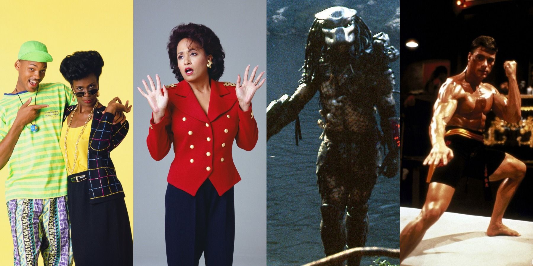 Will and Aunt Viv, Daphne Reed as Aunt Viv, The Predator, and Jean Claude Van Damme.