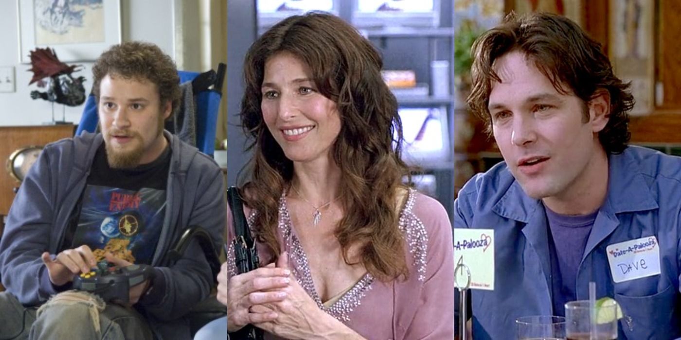 Paul Rudd, Catherine Keener, and Seth Rogen in The 40-Year-Old Virgin.