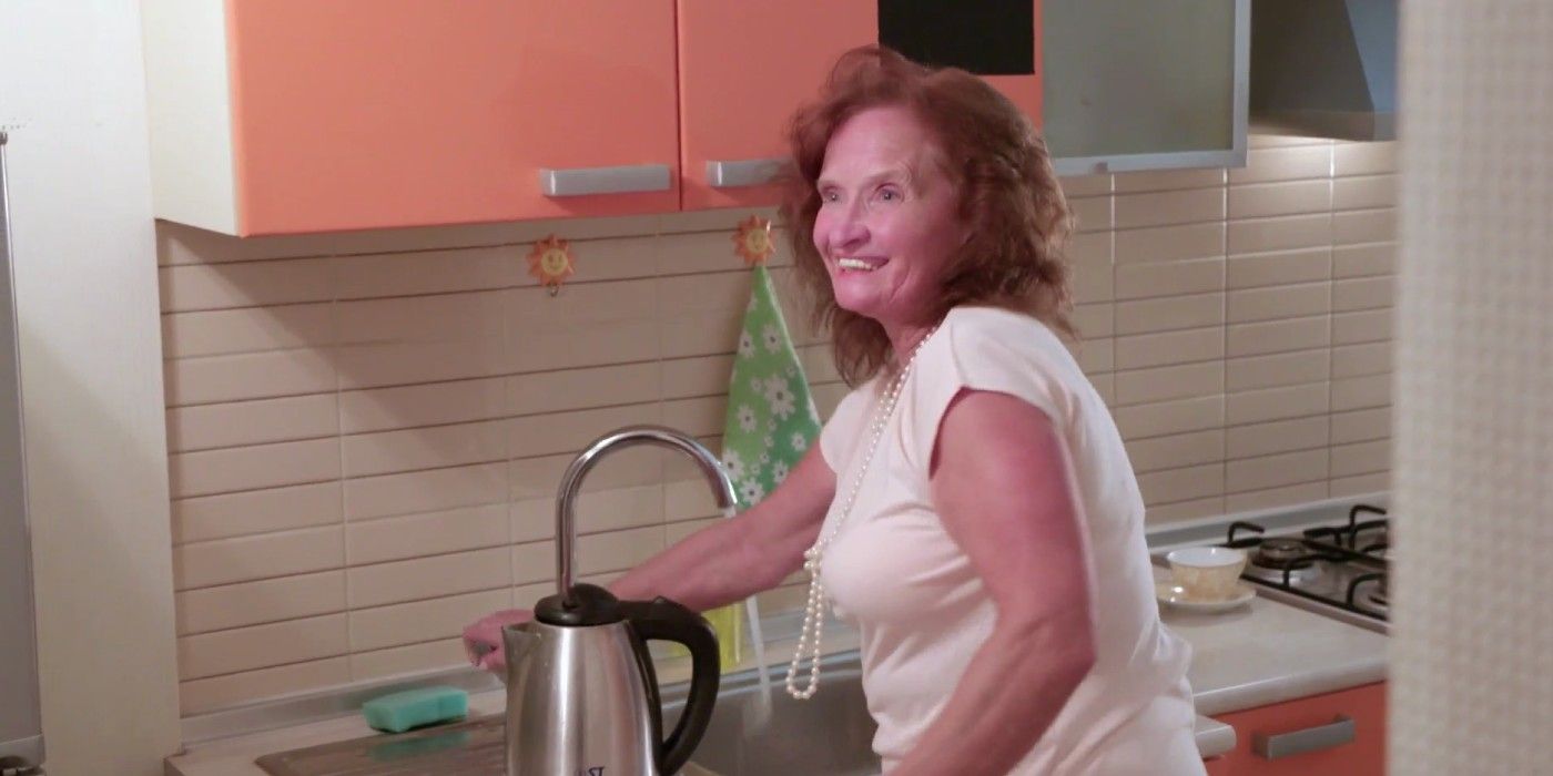 90 Day Fiance star Natalie Mordovtseva's mom Nelia at the kitchen sink