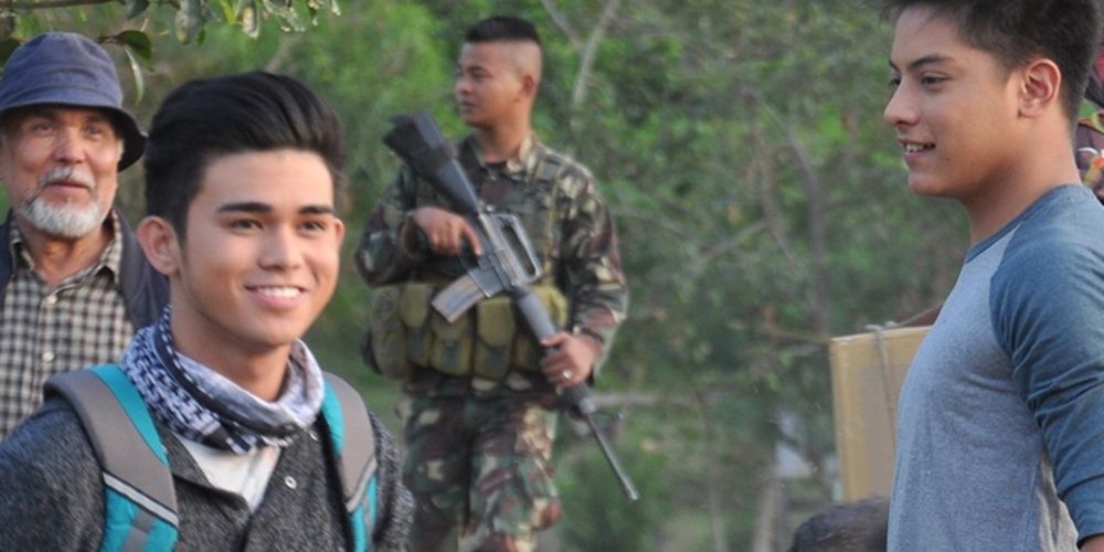 A boy is welcomed by his friends in Crazy Beautiful You