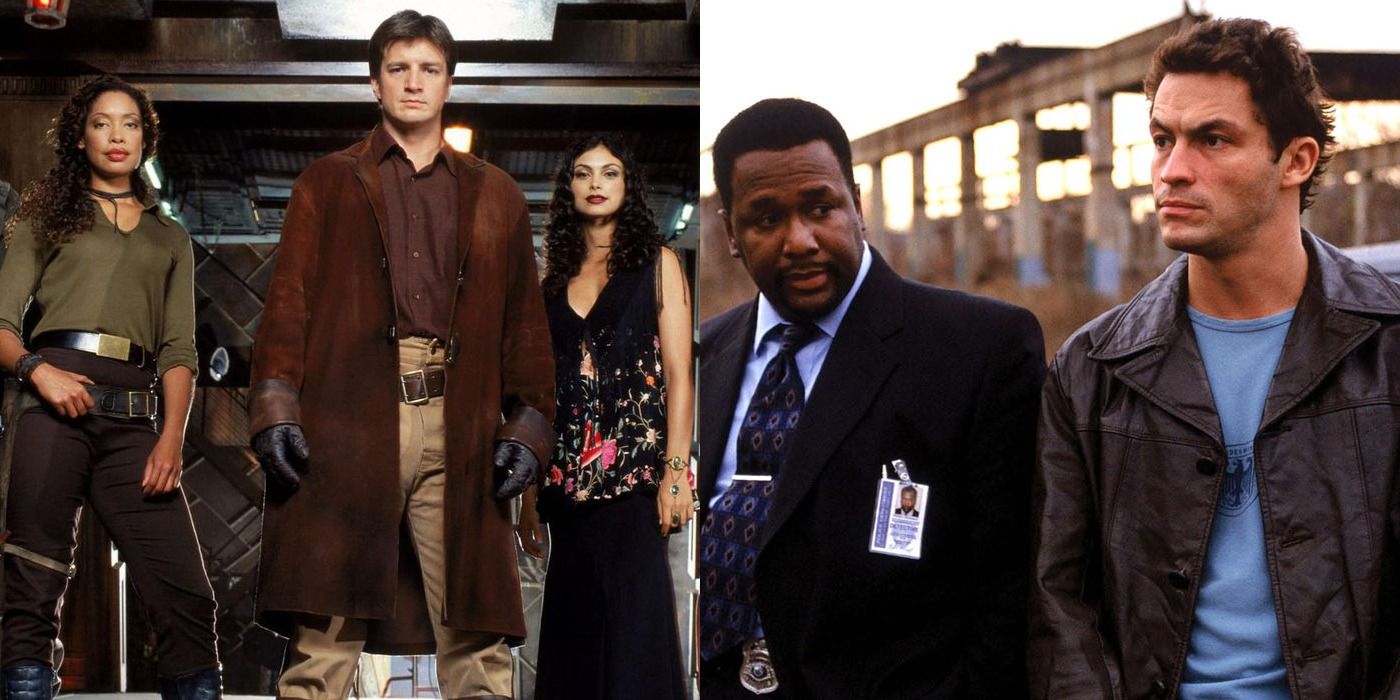 A split screen of Firefly and The Wire.