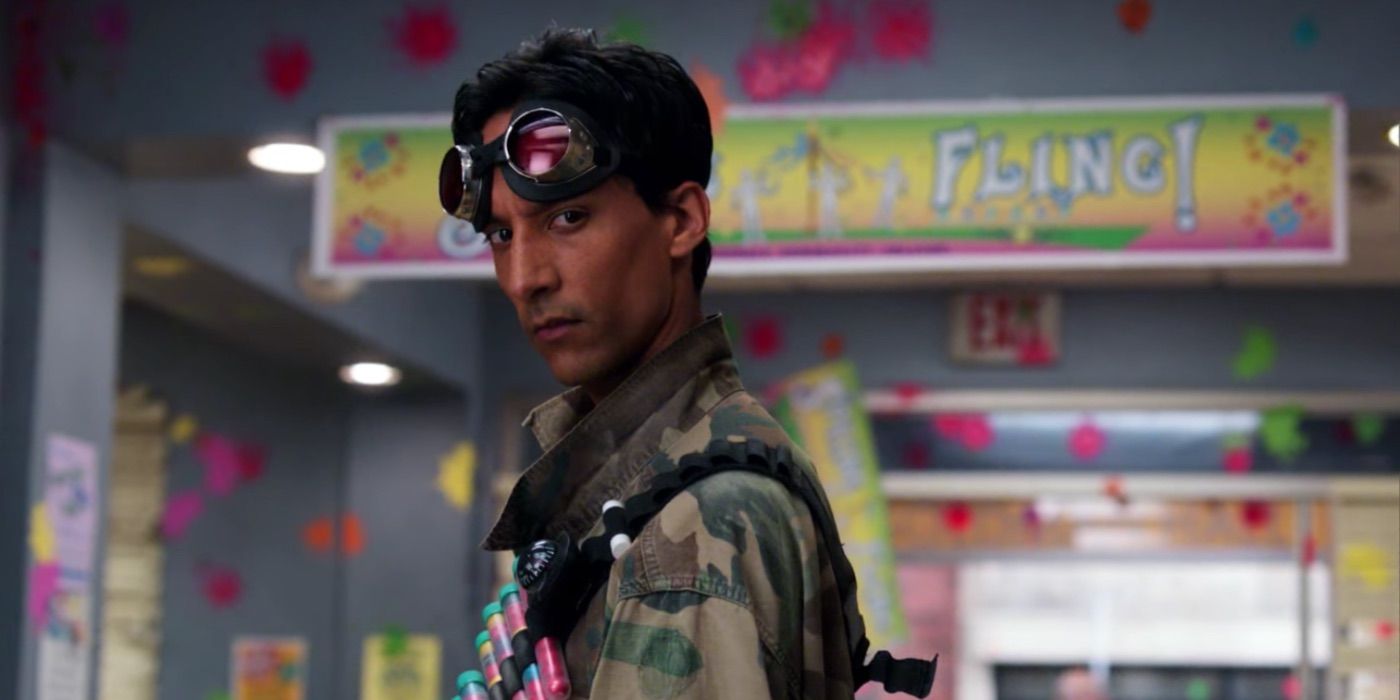 Abed in paintball gear in Community.