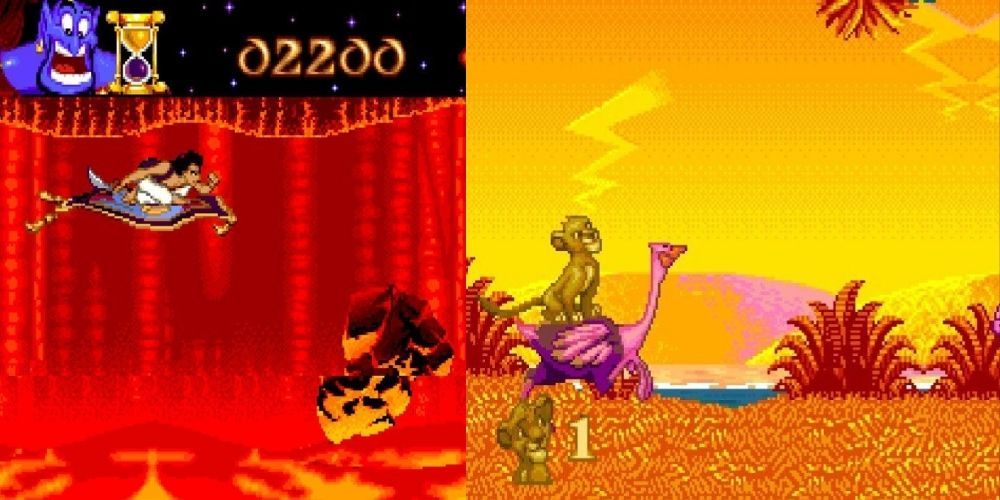 Screenshots of Aladdin and Lion King sit side-by-side for the bundled game pack