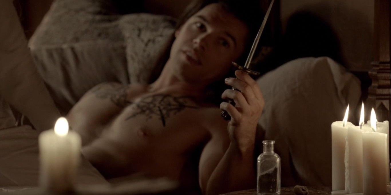 Alexander in bed with a stake in The Vampire Diaries